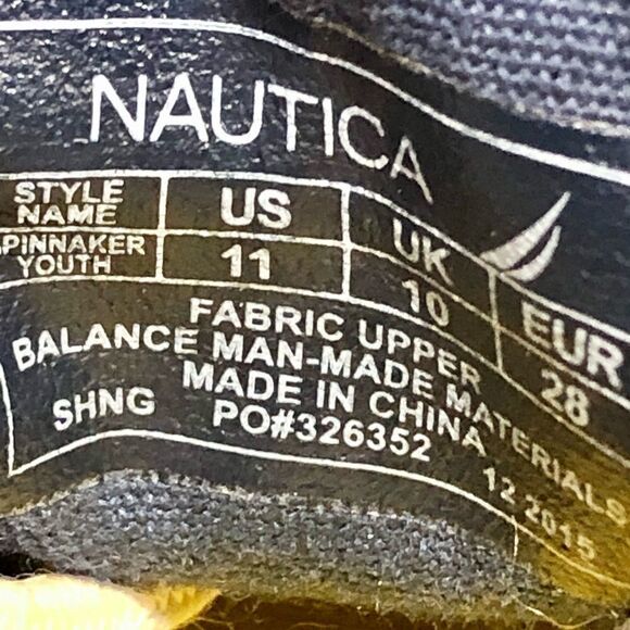 Boys NAUTICA Spinnaker Navy Blue Canvas Boat Shoes / Size 11 - Picture 9 of 9